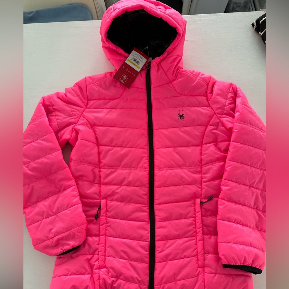 NEW Spyder Tryton Hooded Jacket - Insulated  Bryte Bubblegum color Med